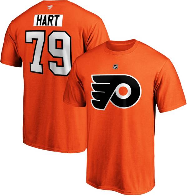 NHL Men's Philadelphia Flyers Carter Hart #79 Orange Player T-Shirt