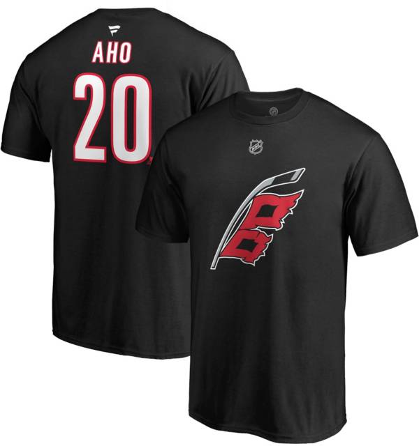 NHL Men's Carolina Hurricanes Sebastian Aho #20 Black Player T-Shirt