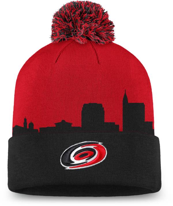 NHL Men's Carolina Hurricanes Hometown Red Pom Knit Beanie