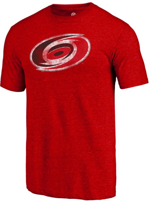 NHL Men's Carolina Hurricanes Red Logo Tri-Blend T-Shirt