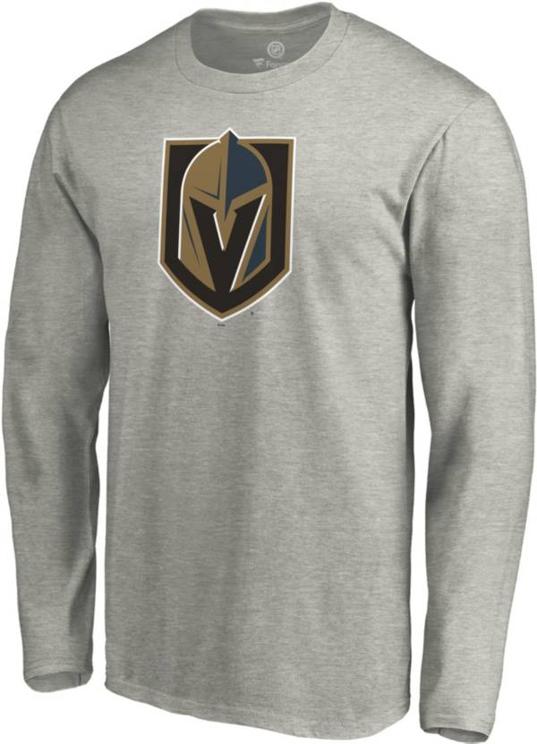 NHL Men's Vegas Golden Knights Logo Grey Long Sleeve Shirt