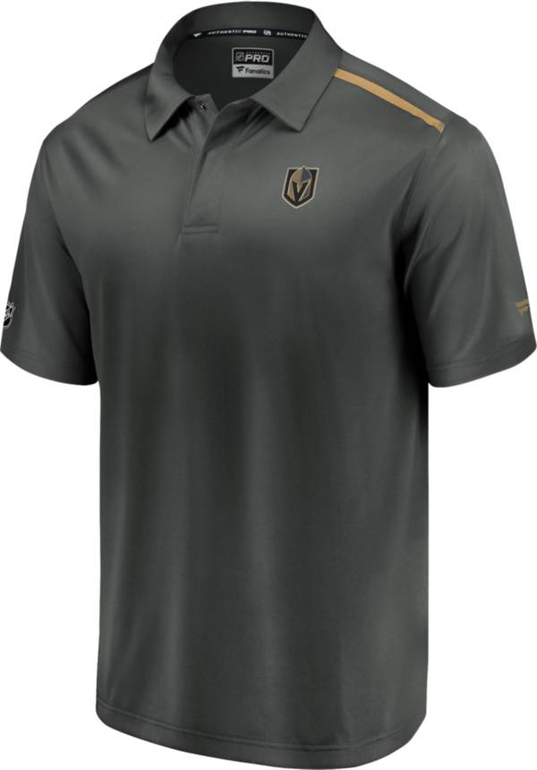 NHL Men's Vegas Golden Knights Authentic Pro Rinkside Heather Grey Polo