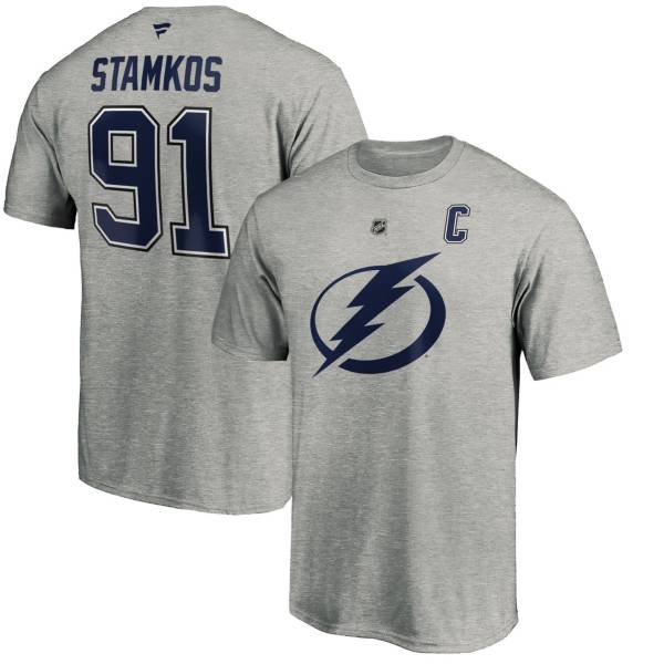 NHL Men's Tampa Bay Lightning Steven Stamkos #91 Grey Player T-Shirt