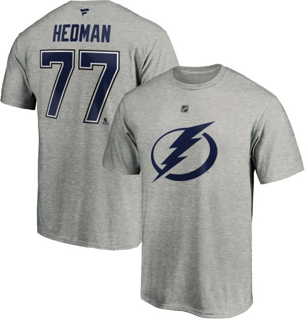 NHL Men's Tampa Bay Lightning Victor Headman #77 Grey Player T-Shirt