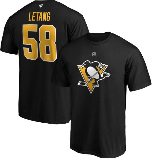 NHL Men's Pittsburgh Penguins Kris Letang #58 Black Player T-Shirt