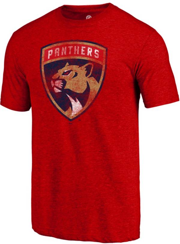 NHL Men's Florida Panthers Logo Tri-Blend Red T-Shirt