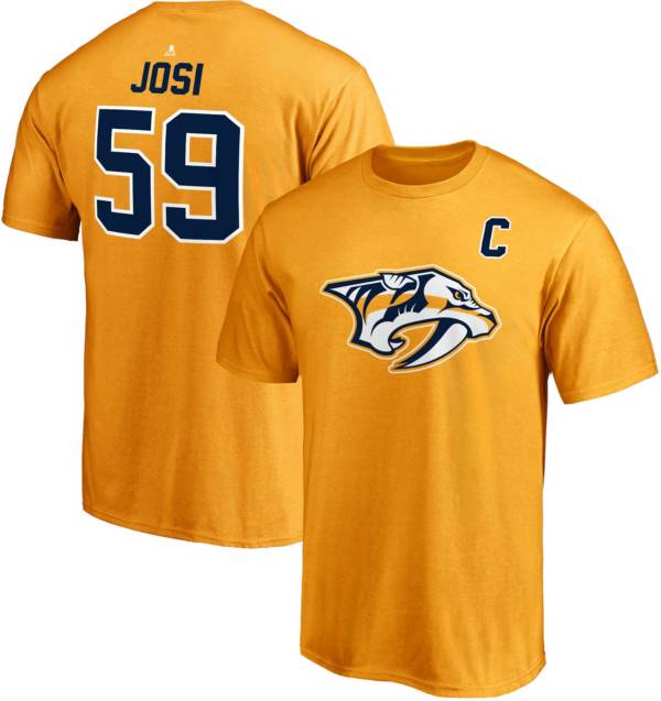 NHL Men's Nashville Predators Roman Josi #59 Gold Player T-Shirt