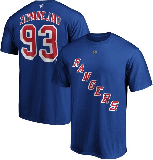 NHL Men's New York Rangers Mika Zibanejad #93 Royal Player T-Shirt