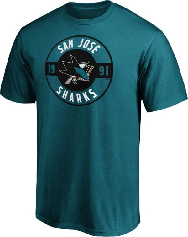 NHL Men's San Jose Sharks Teal Circle T-Shirt