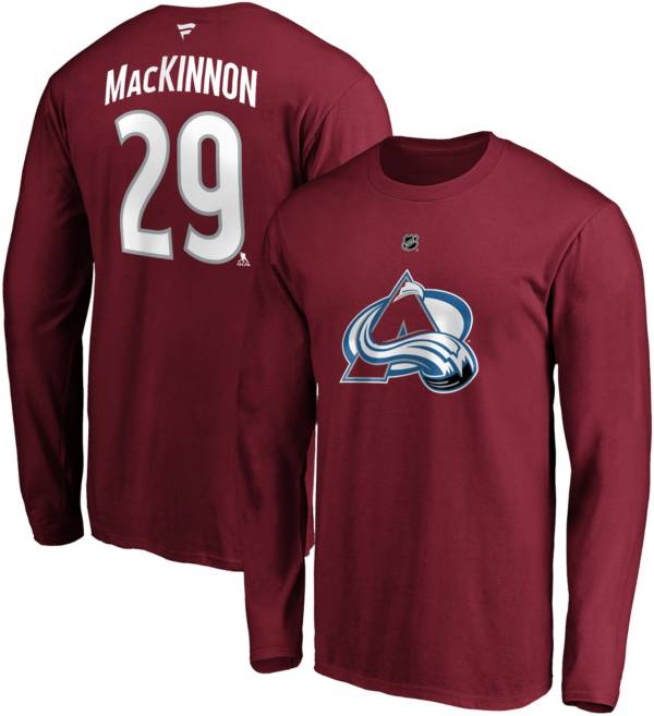 NHL Men's Colorado Avalanche Nathan MacKinnon #29 Maroon Long Sleeve Player Shirt