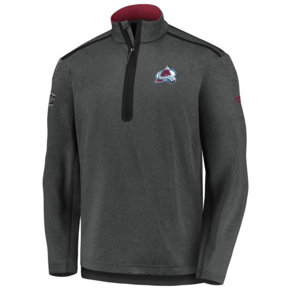 NHL Men's Colorado Avalanche Authentic Pro Gray Quarter-Zip Pullover