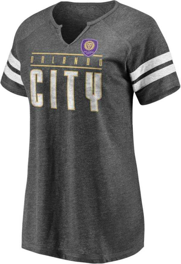 MLS Women's Orlando City Gray Notch Neck T-Shirt