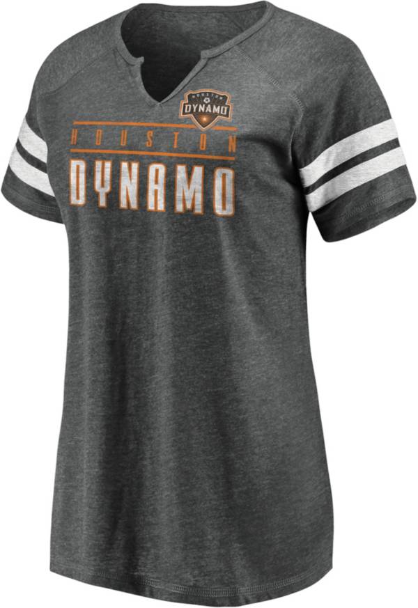 MLS Women's Houston Dynamo Grey Notch Neck T-Shirt