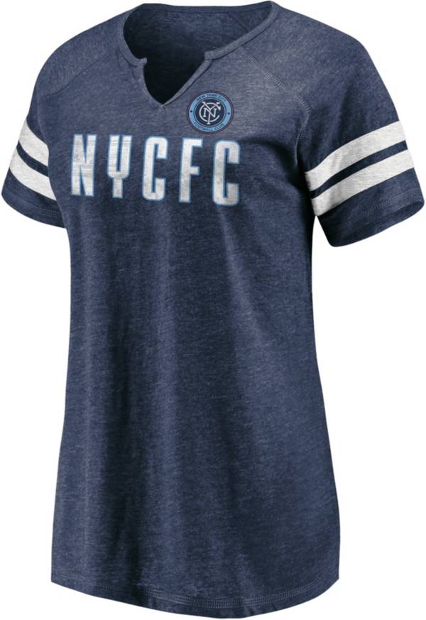 MLS Women's New York City FC Navy Notch Neck T-Shirt