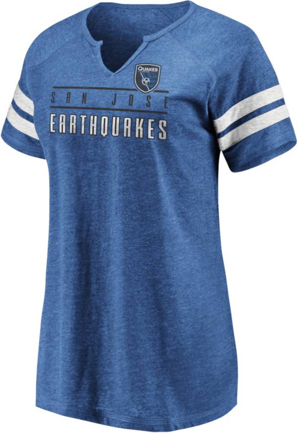 MLS Women's San Jose Earthquakes Royal Notch Neck T-Shirt