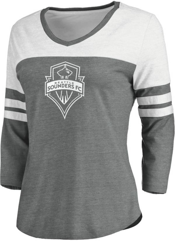 MLS Women's Seattle Sounders Grey Three-Quarter Sleeve T-Shirt