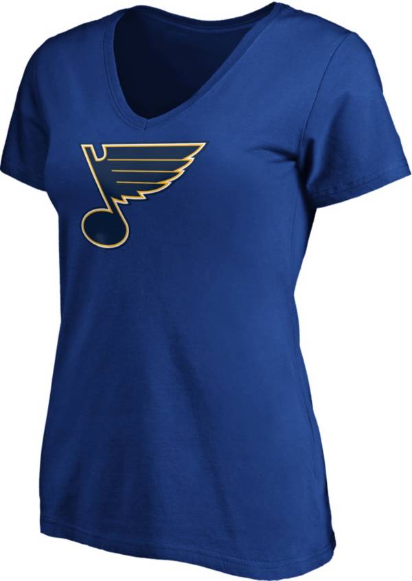 NHL Women's St. Louis Blues Primary Logo Royal V-Neck T-Shirt