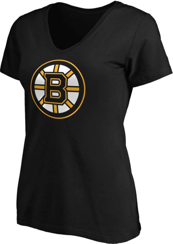 NHL Women's Boston Bruins Primary Logo Black V-Neck T-Shirt product image