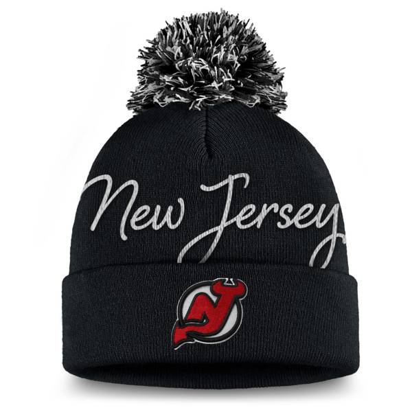 NHL Women's New Jersey Devils Exclusive Black Pom Knit Beanie