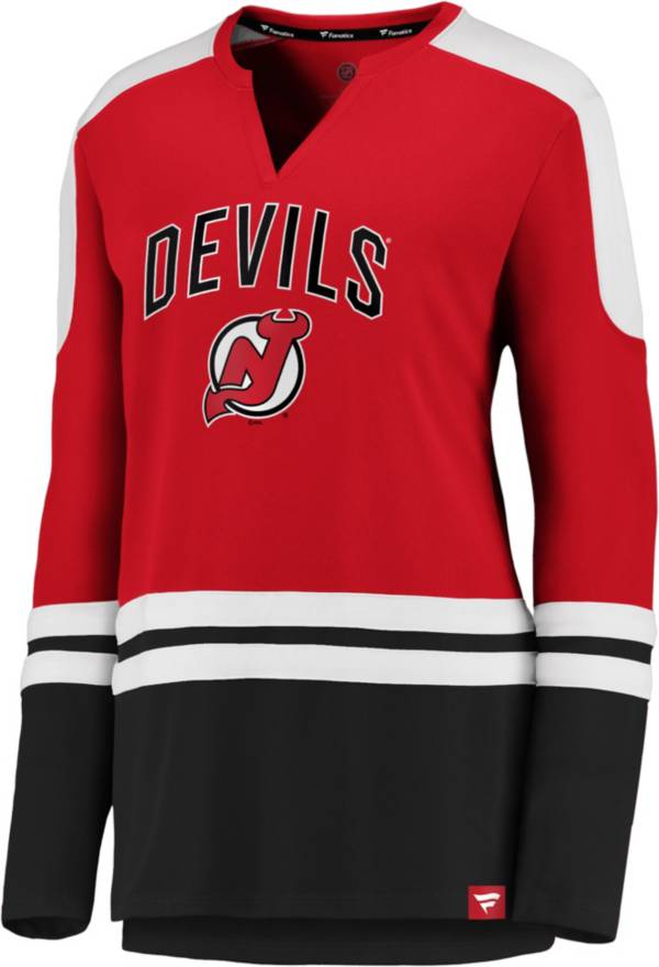 NHL Women's New Jersey Devils Slapshot Red Long Sleeve T-Shirt