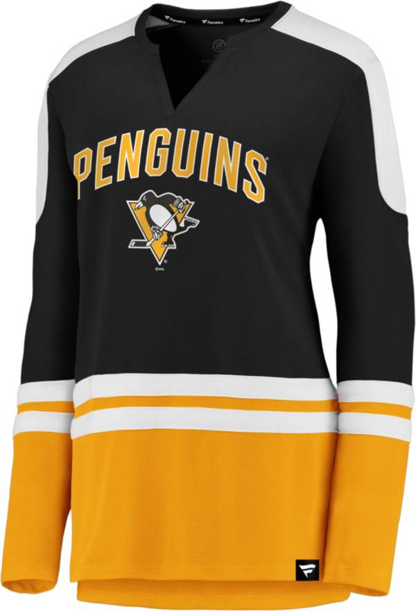 NHL Women's Pittsburgh Penguins Slapshot Black Long Sleeve T-Shirt