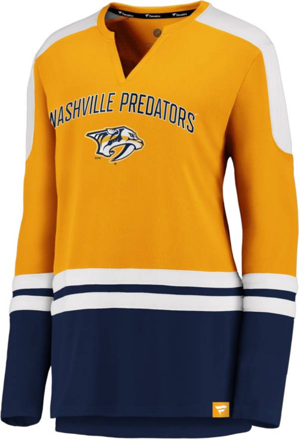 NHL Women's Nashville Predators Slapshot Yellow Long Sleeve T-Shirt