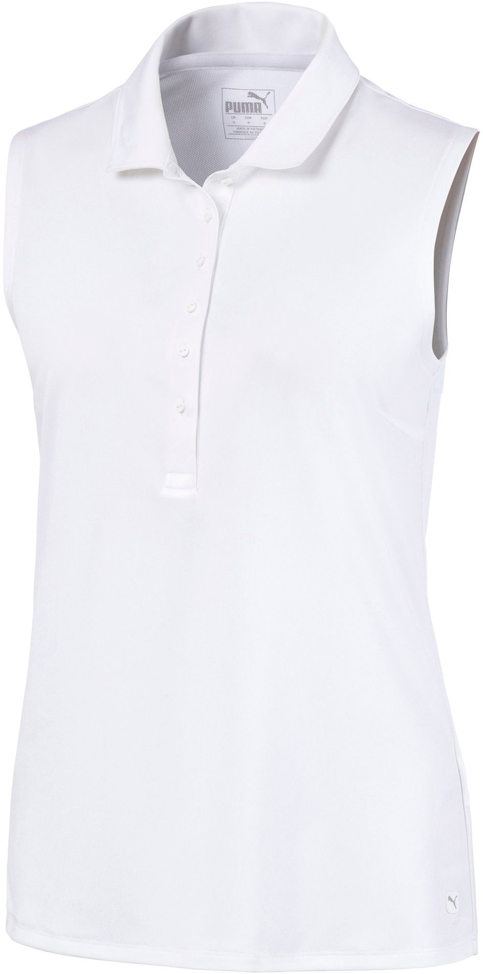 womens sleeveless white golf shirt