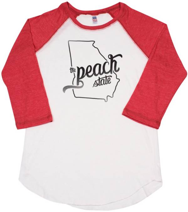 Home State Apparel Women's Georgia Freehand Three Quarter Length Sleeve Raglan T-Shirt