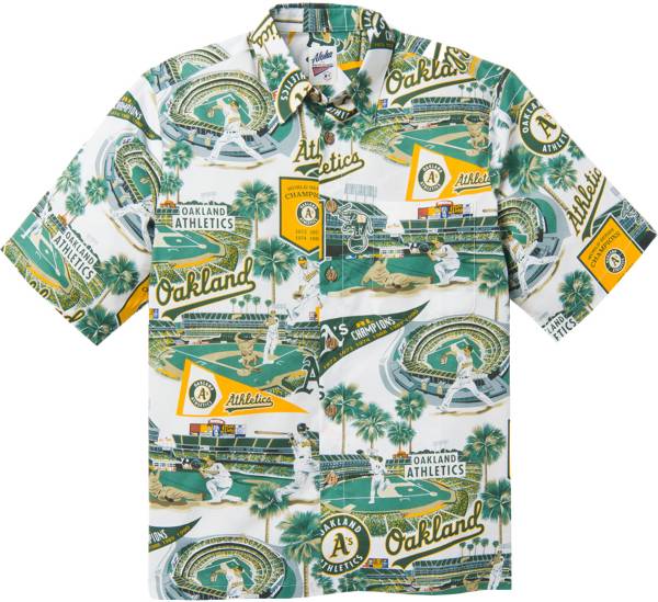 Reyn Spooner Men's Oakland Athletics White Scenic Button-Down Shirt