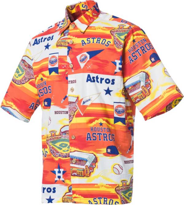 Reyn Spooner Men's Houston Astros Orange Scenic Button-Down Shirt