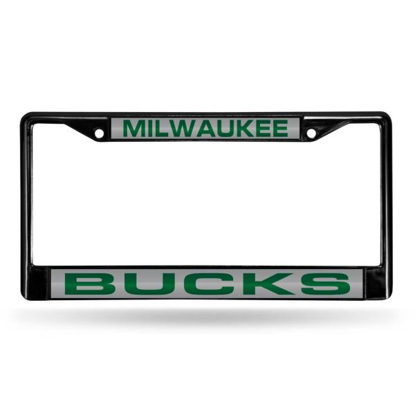 Rico Milwaukee Bucks Black Laser Chrome License Plate Frame