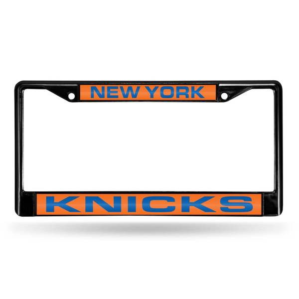 Rico New York Knicks Black Laser Chrome License Plate Frame