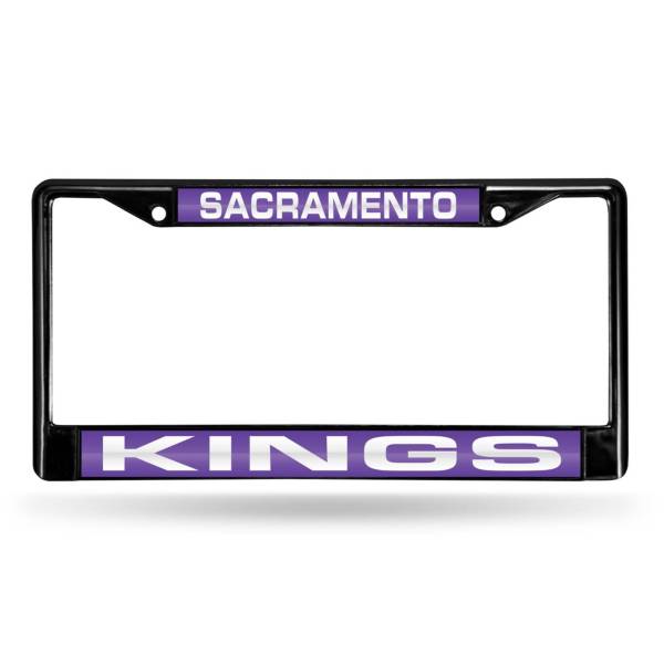 Rico Sacramento Kings Black Laser Chrome License Plate Frame