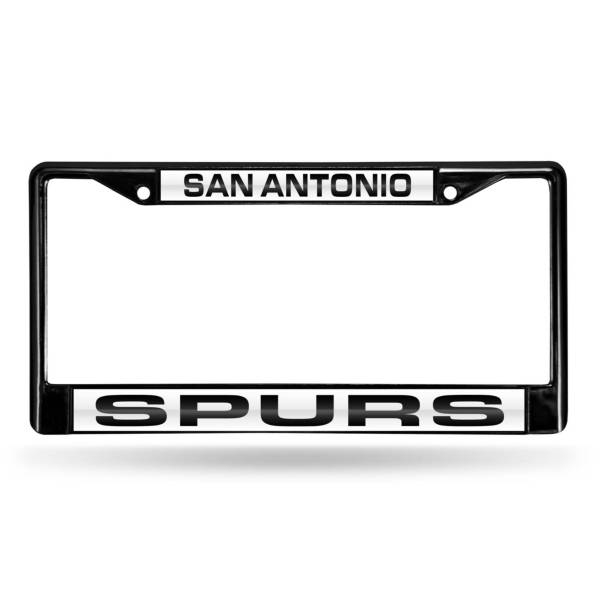 Rico San Antonio Spurs Black Laser Chrome License Plate Frame