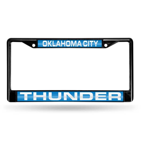 Rico Oklahoma City Thunder Black Laser Chrome License Plate Frame