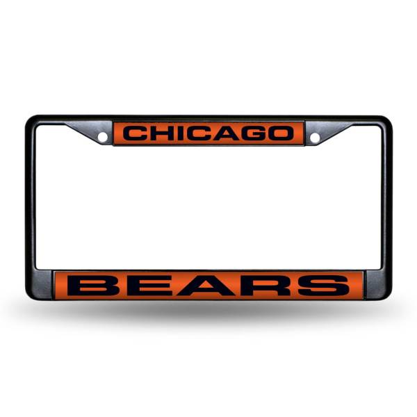 Rico Chicago Bears Black Laser Chrome License Plate Frame
