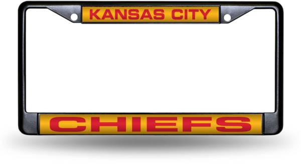 Rico Kansas City Chiefs Black Laser Chrome License Plate Frame