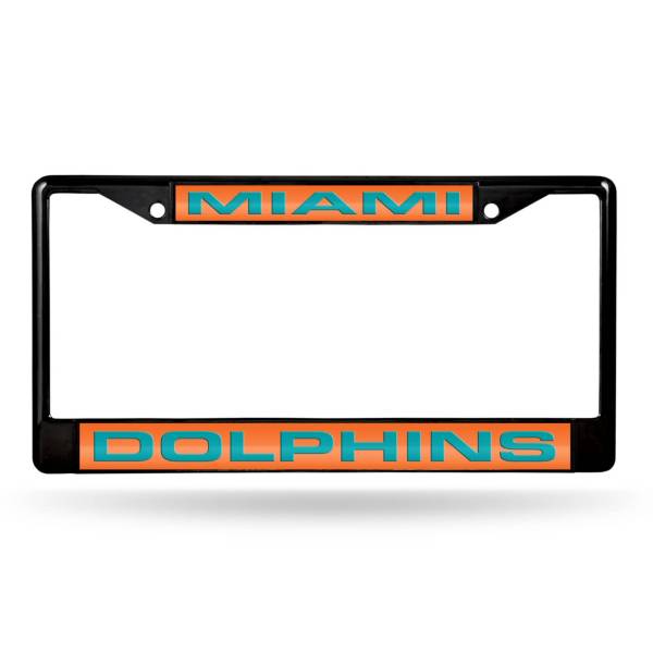 Rico Miami Dolphins Black Laser Chrome License Plate Frame product image