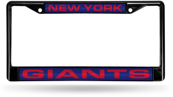 Rico New York Giants Black Laser Chrome License Plate Frame