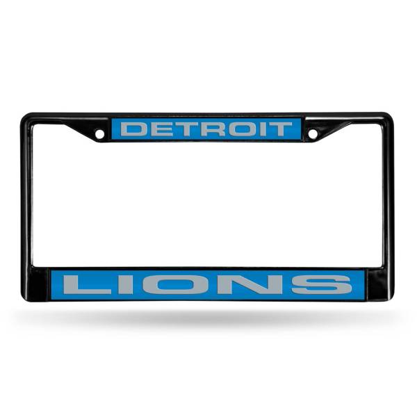 Rico Detroit Lions Black Laser Chrome License Plate Frame