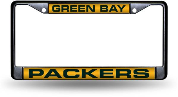 Rico Green Bay Packers Black Laser Chrome License Plate Frame