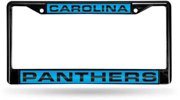 Rico Carolina Panthers Black Laser Chrome License Plate Frame