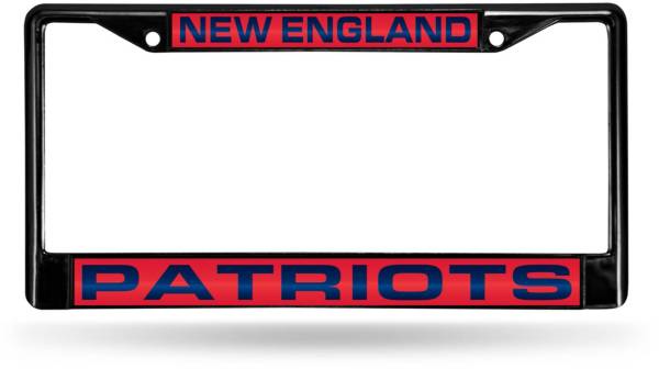 Rico New England Patriots Black Laser Chrome License Plate Frame product image
