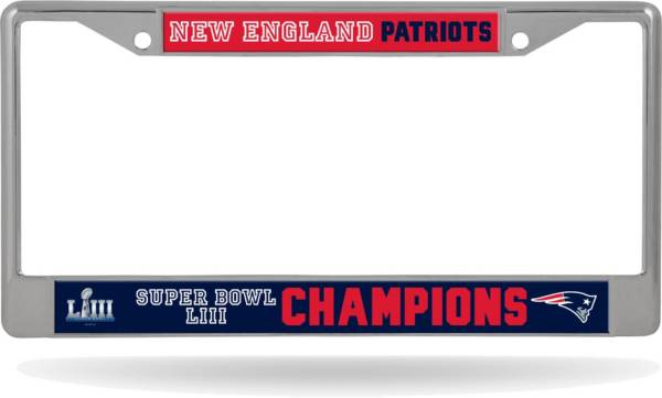 Rico Industries New England Patriots Authentic Metal BLACK License Plate Frame Auto Truck Car
