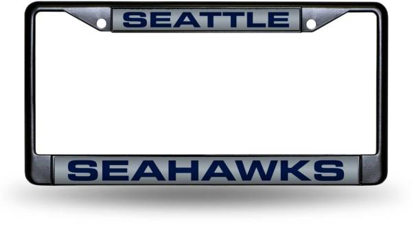 Rico Seattle Seahawks Black Laser Chrome License Plate Frame