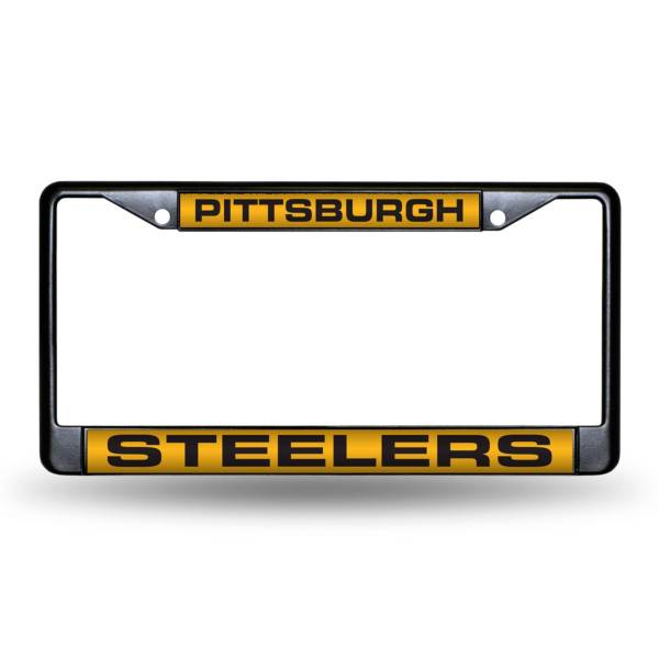 Rico Pittsburgh Steelers Black Laser Chrome License Plate Frame