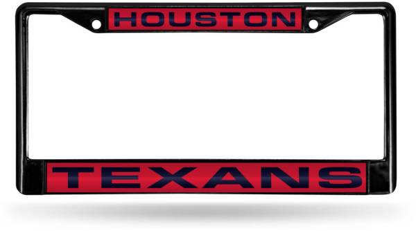 Rico Houston Texans Black Laser Chrome License Plate Frame