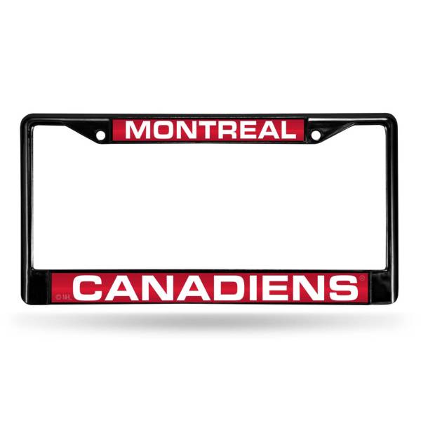 Rico Montreal Canadiens Black Laser Chrome License Plate Frame