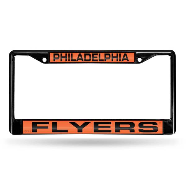 Rico Phildelphia Flyers Black Laser Chrome License Plate Frame