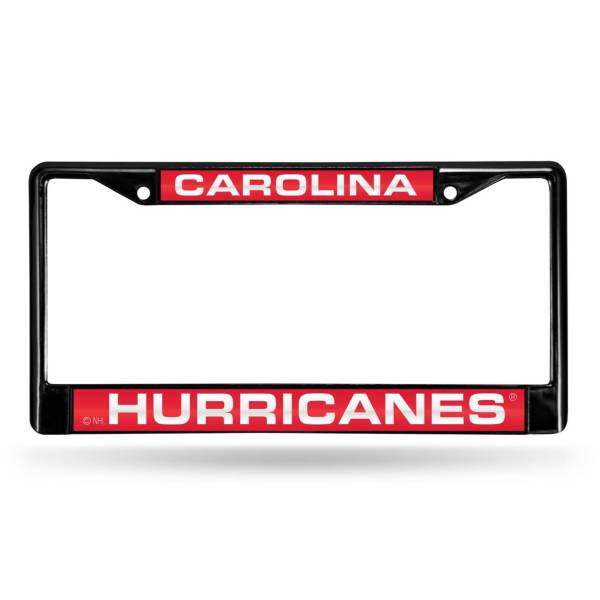 Rico Carolina Hurricanes Black Laser Chrome License Plate Frame